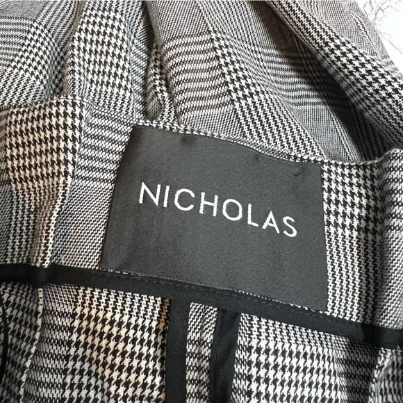 Nicholas belted paperbag pants Glen plaid Sz 4 - Picture 3 of 8